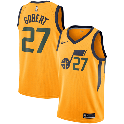 Rudy Gobert Utah Jazz Swingman Statement Edition Gold 3D Jersey