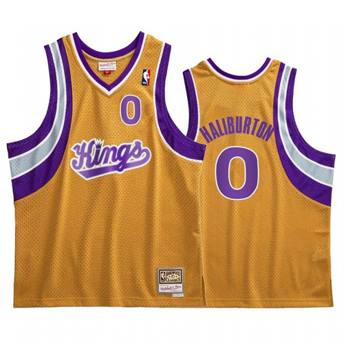 Tyrese Haliburton #0 Sacramento Kings Gold Hardwood Classics Jersey