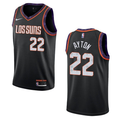Phoenix Suns 22 Deandre Ayton City Swingman Black 3D Jersey