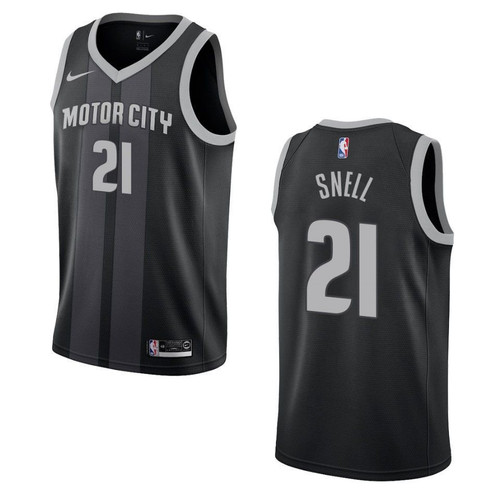 Detroit Pistons 21 Tony Snell City Swingman Black 3D Jersey