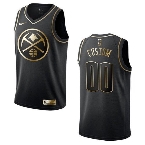 Denver Nuggets 00 Custom Golden Edition Black 3D Jersey