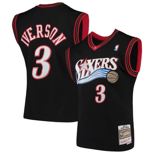 Allen Iverson Philadelphia 76Ers Hardwood Classics Jersey Black 2021