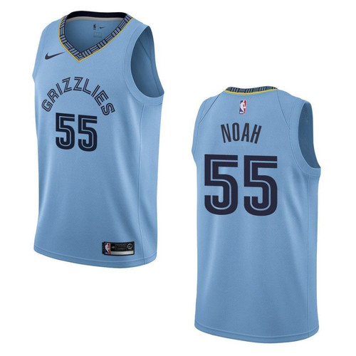 Men Memphis Grizzlies 55 Joakim Noah Statement Swingman Blue 3D Jersey