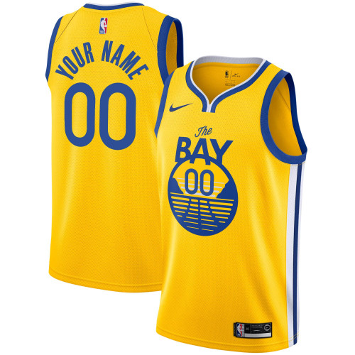 Golden State Warriors Nike Replica Replica Replica 2019/20 Custom Swingman Jersey Yellow - Statement Edition