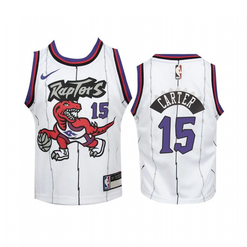 Vince Carter Toronto Raptors Kids White Hardwood Classics Jersey