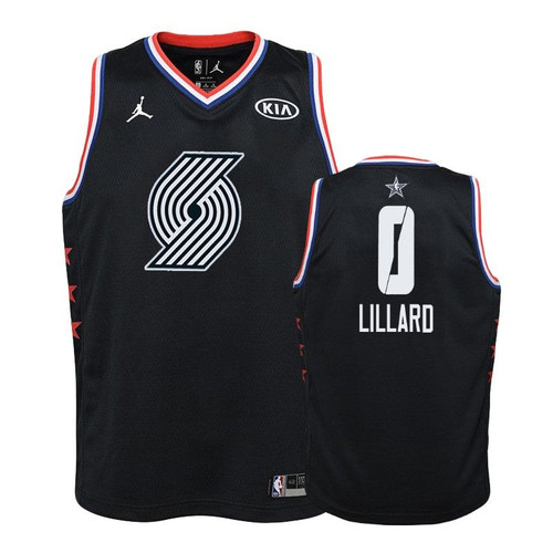 Youth Portland Trail Blazers #0 Damian Lillard 2019 All-Star Jersey - Black