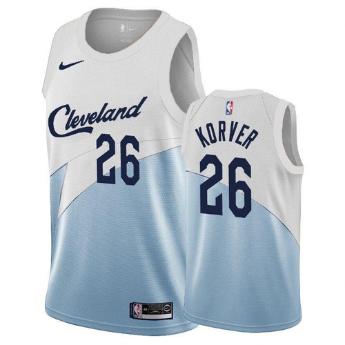 Cleveland Cavaliers Kyle Korver #26 White-Blue 2018-19 Earned Edition Jersey