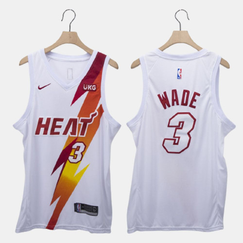 Miami Heat Dwyane Wade Nba 2021 #3 For Men White Basketball Jersey