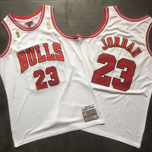 Chicago Bulls Michael Jordan #23 Nba Classic White Jersey