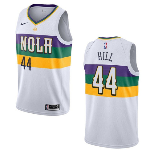New Orleans Pelicans 44 Solomon Hill City Edition Swingman White 3D Jersey