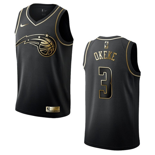 Orlando Magic 3 Chuma Okeke Golden Edition Black 3D Jersey
