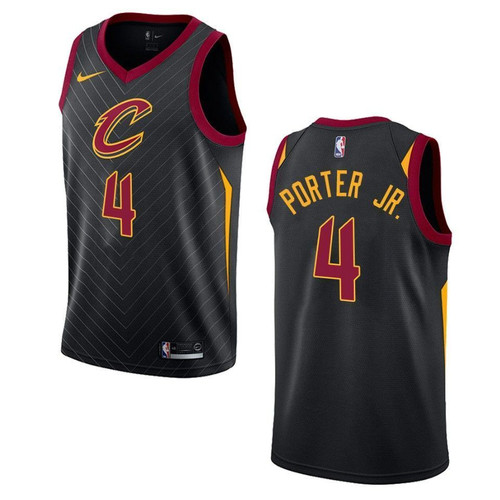 Cleveland Cavaliers 4 Kevin Porter Jr. Statement Swingman Black 3D Jersey
