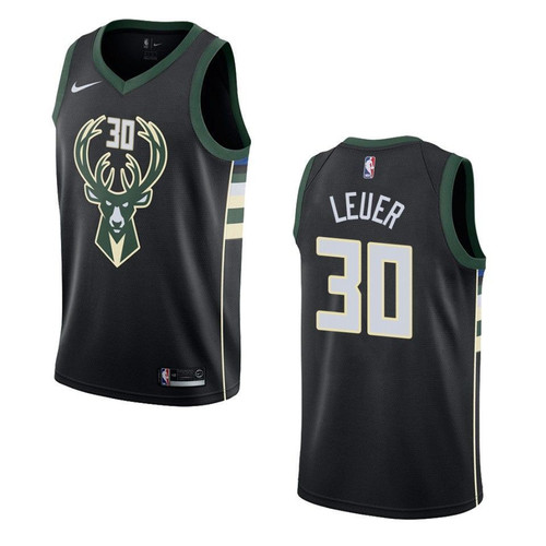 Milwaukee Bucks 30 Jon Leuer Statement Swingman Black 3D Jersey