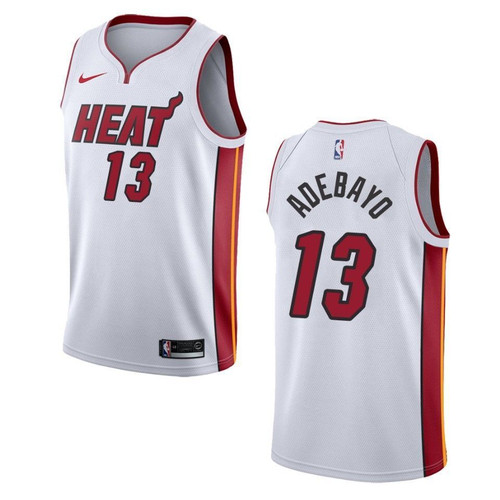 Miami Heat 13 Bam Adebayo Association Swingman White 3D Jersey
