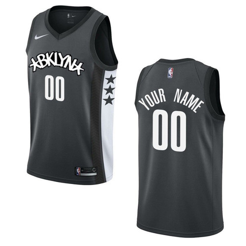 2021 20 Brooklyn Nets 00 Custom Statement Swingman Black 3D Jersey