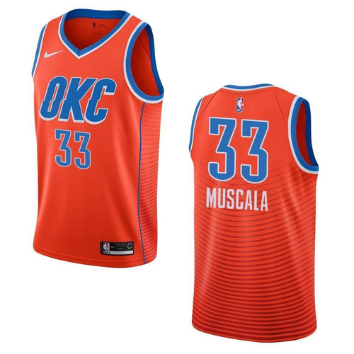 2021 20 Oklahoma City Thunder 33 Mike Muscala Statement Swingman Orange 3D Jersey