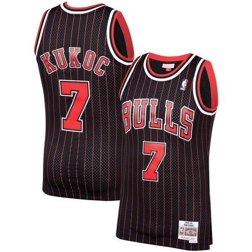 Toni Kukoc Chicago Bulls Mitchell & Ness 1995 96 Hardwood Classics Swingman Player Black 3D Jersey