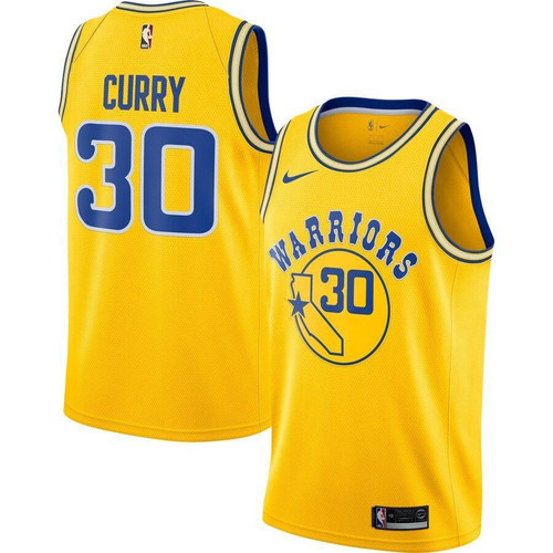 Stephen Curry Golden State Warriors Hardwood Classics Swingman Jersey Gold 2019