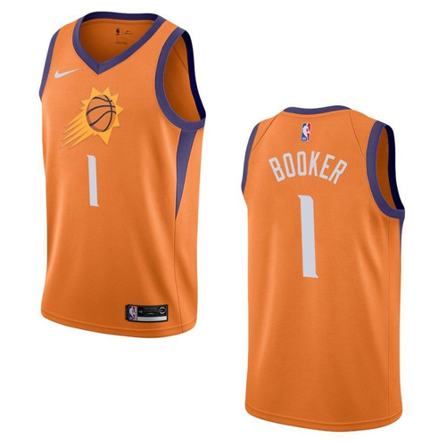 Phoenix Suns 1 Devin Booker Statement Swingman Orange 3D Jersey