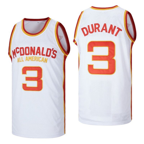 Kevin Durant Mc Donald'S All American #3 White Basketball Jersey