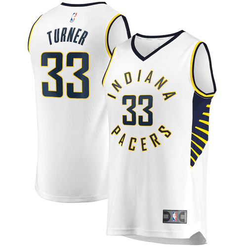 Myles Turner Indiana Pacers Fanatics Branded Fast Break Replica Player White Association Edition 3D Jersey