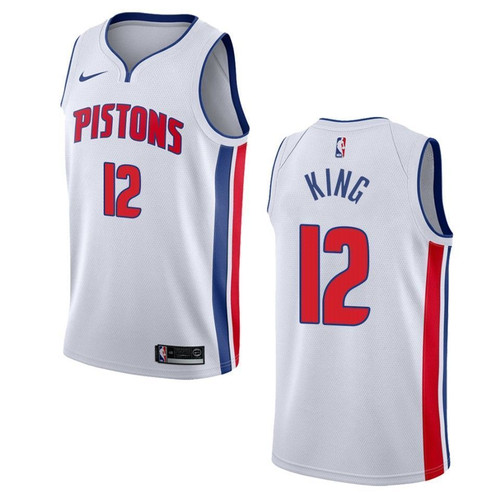 Detroit Pistons 12 Louis King Association Swingman White 3D Jersey
