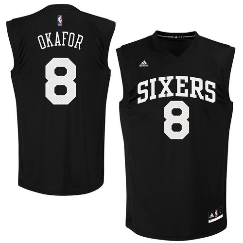 Jahlil Okafor Philadelphia 76Ers Adidas Fashion Replica Black 3D Jersey