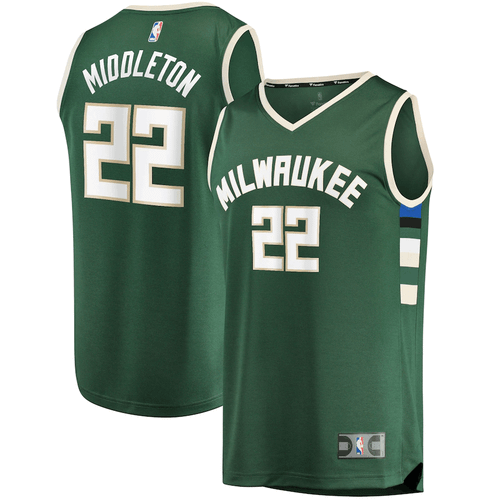 Khris Middleton Milwaukee Bucks Fanatics Branded Fast Break Replica Player Hunter Green Icon Edition 3D Jersey