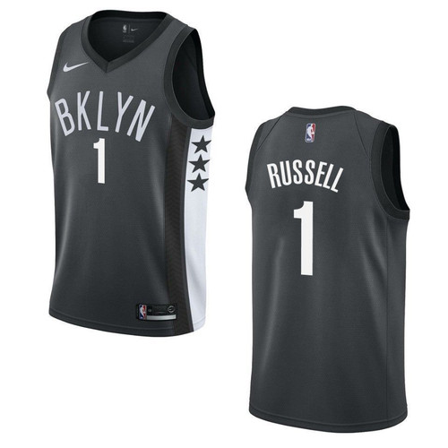 Brooklyn Nets 1 D'Angelo Russell Statement Swingman Black 3D Jersey