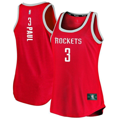 Chris Paul Houston Rockets Fanatics Branded Wofast Break Tank Icon Edition Red 3D Jersey