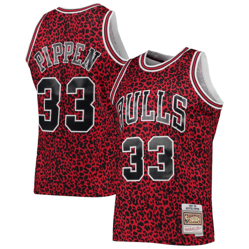 Scottie Pippen Chicago Bulls Hardwood Classics Wildlife Red Jersey gift for Chicago Bulls fans