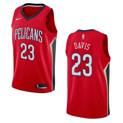 New Orleans Pelicans 23 Anthony Davis Statement Swingman Red 3D Jersey