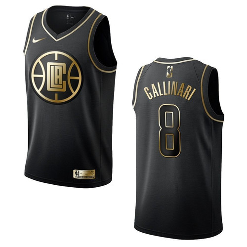 Los Angeles Clippers 8 Danilo Gallinari Golden Edition Black 3D Jersey