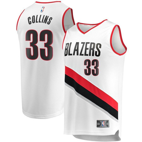 Zach Collins Portland Trail Blazers Fanatics Branded Fast Break Player Association Edition White 3D Jersey