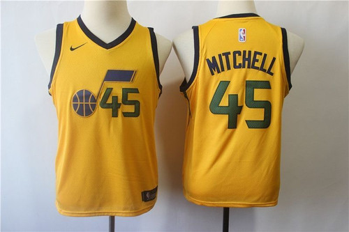 Utah Jazz Donovan Mitchell 45 Nba 2021 New Arrival Yellow Jersey