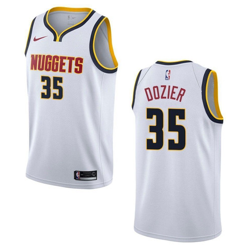 Denver Nuggets 35 P.J. Dozier Association Swingman White 3D Jersey