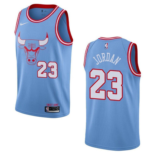 Chicago Bulls 23 Michael Jordan City Edition Swingman Blue 3D Jersey