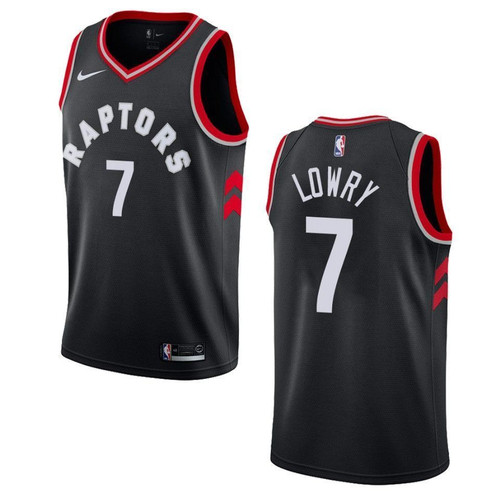 Toronto Raptors 7 Kyle Lowry Statement Swingman Black 3D Jersey