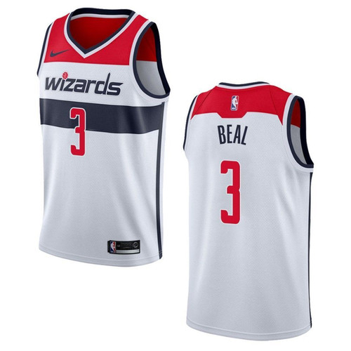 Washington Wizards 3 Bradley Beal Association Swingman White 3D Jersey