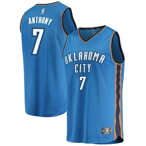 Carmelo Anthony Oklahoma City Thunder Fanatics Branded Fast Break Replica Blue Icon Edition 3D Jersey