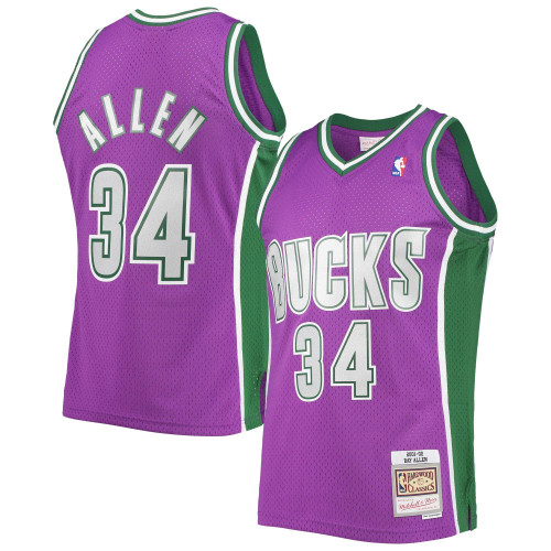 Ray Allen Milwaukee Bucks Hardwood Classics Purple Jersey gift for Milwaukee Bucks fans