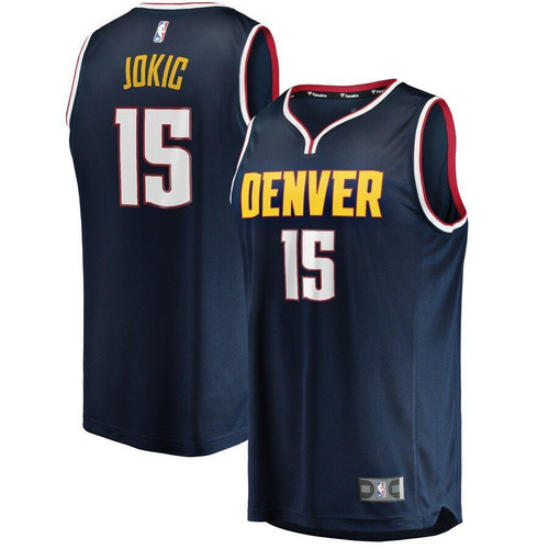 Nikola Jokic Denver Nuggets Fanatics Branded Fast Break Player Icon Edition Navy 3D Jersey