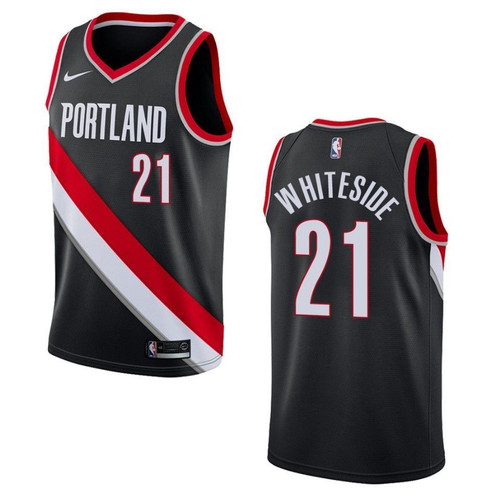 Portland Trail Blazers 21 Hassan Whiteside Icon Swingman Black 3D Jersey