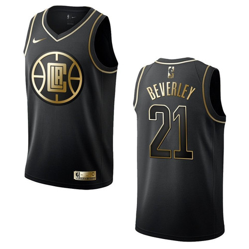 Los Angeles Clippers 21 Patrick Beverley Golden Edition Black 3D Jersey