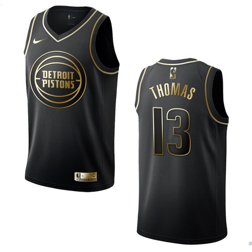 Detroit Pistons 13 Khyri Thomas Golden Edition Black 3D Jersey