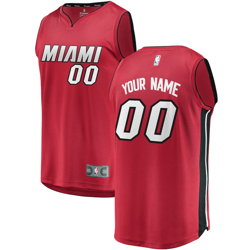 Miami Heat Fanatics Branded Fast Break Custom Replica Red Statement Edition 3D Jersey
