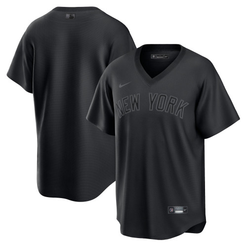 New York Yankees Nike Replica Replica Replica Pitch Black Fashion Replica Jersey - Black