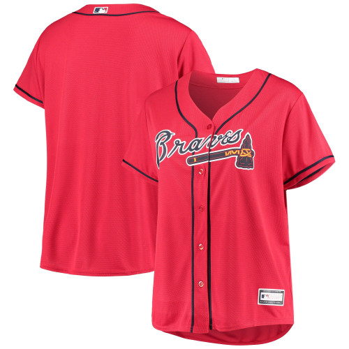 WomenS Red Atlanta Braves Plus Size Alternate Replica Team Jersey