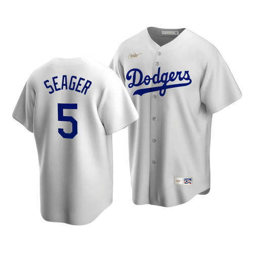 Men'S Los Angeles Dodgers Corey Seager #5 Cooperstown Collection White Home Jersey
