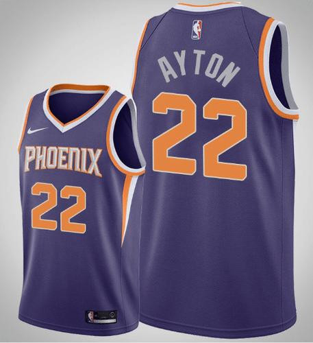 Mens Phoenix Suns #22 DeAndre Ayton Purple Icon Edition Jersey